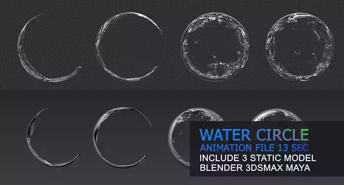 Water Splash Circle Animation 3D model