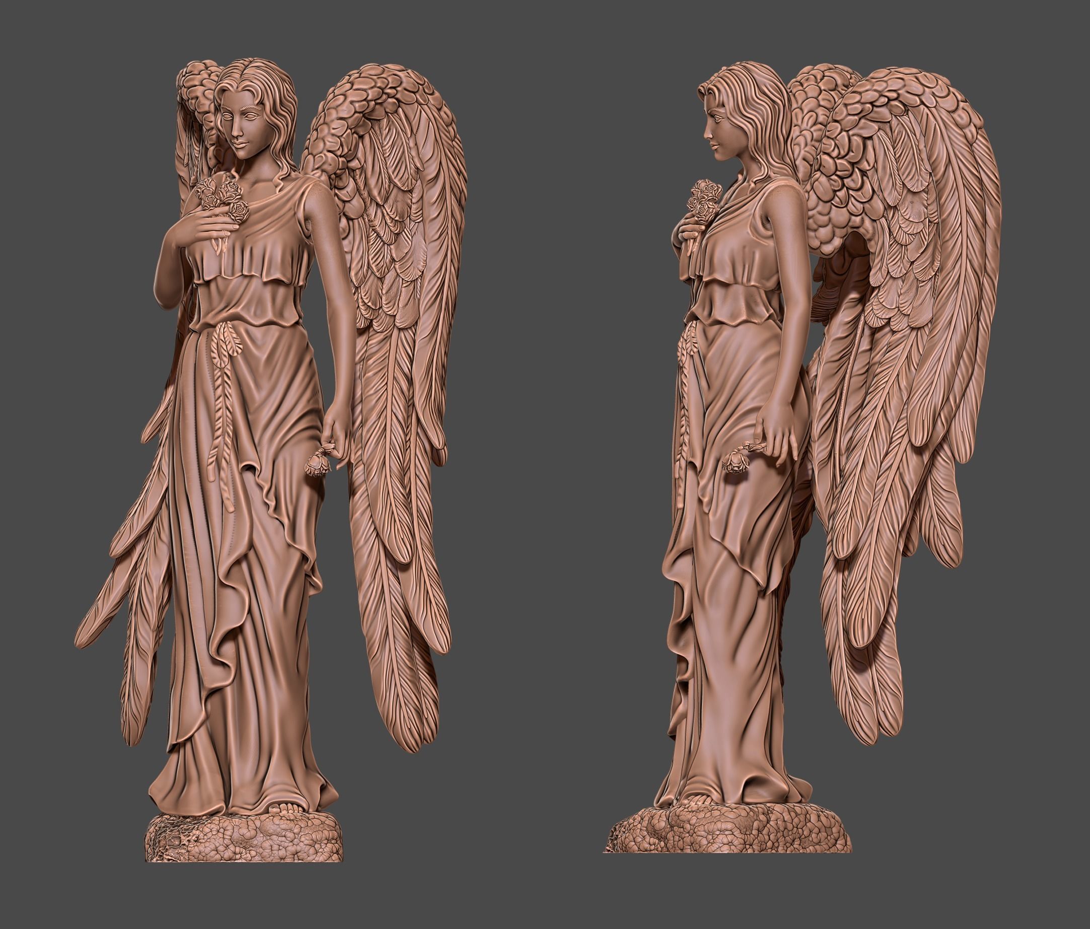 Angel sculpture 3D print model_1