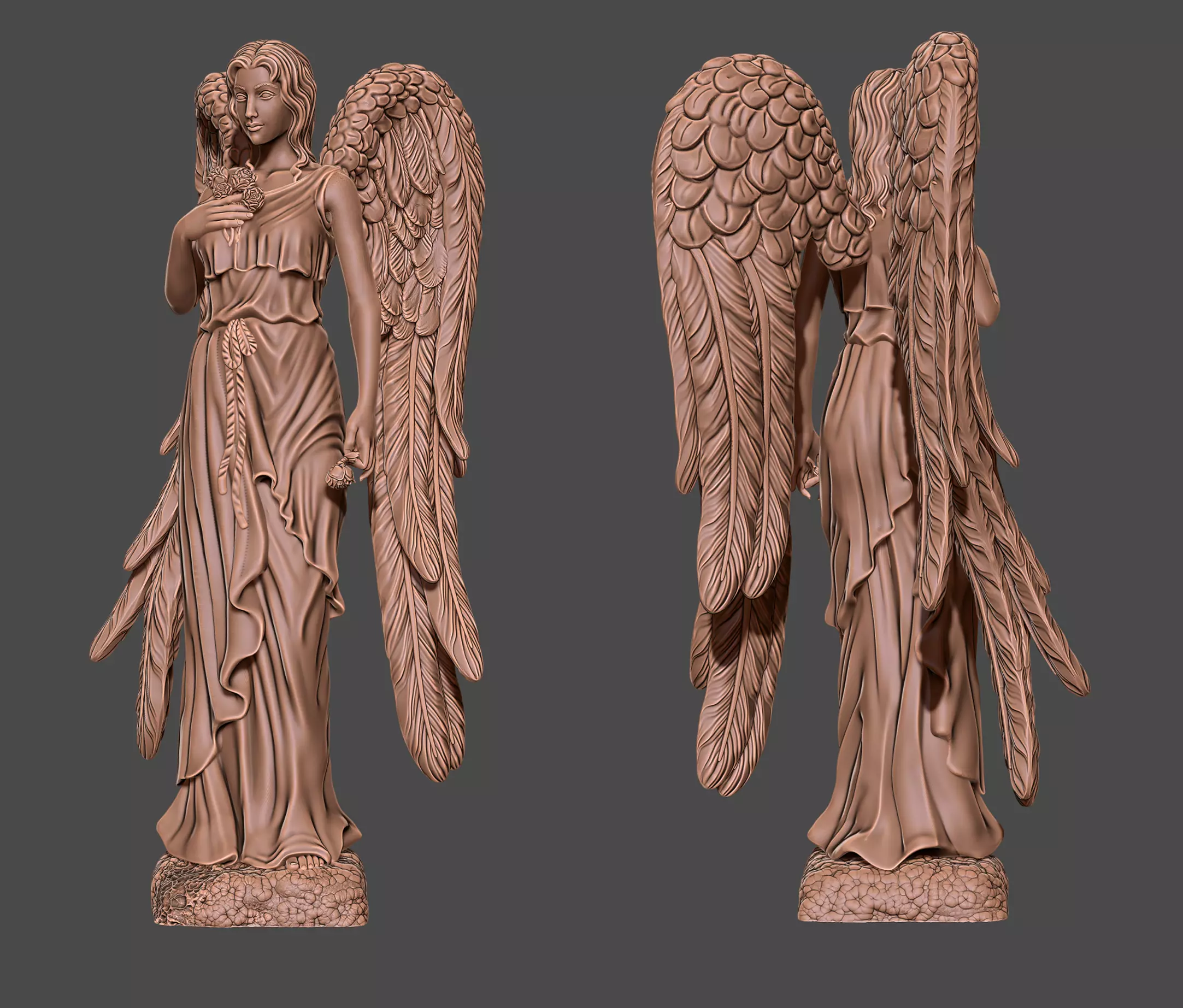 Angel sculpture 3D print model_0