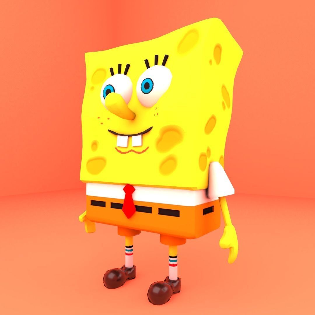 SPONGEBOB HIGH 3D MODEL Low-poly 3D model_4