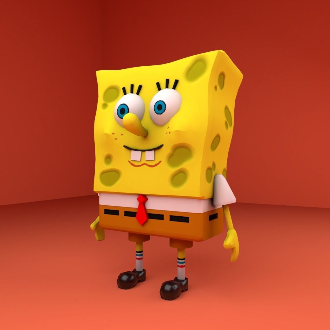 SPONGEBOB HIGH 3D MODEL Low-poly 3D model_3