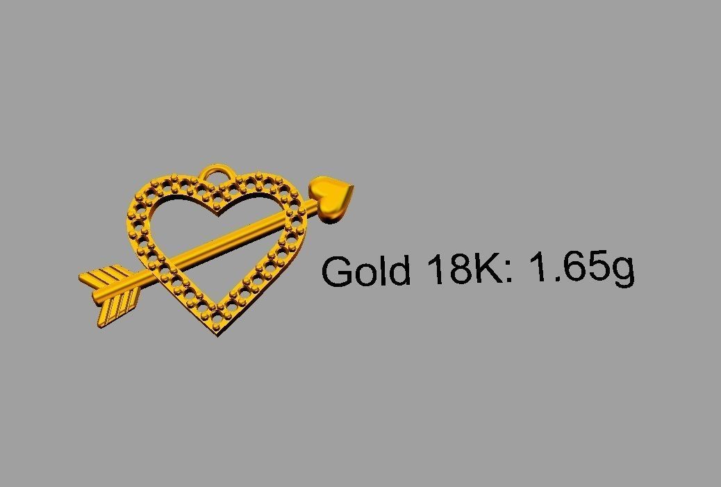 Diamond Heart Arrow 3D print model_5