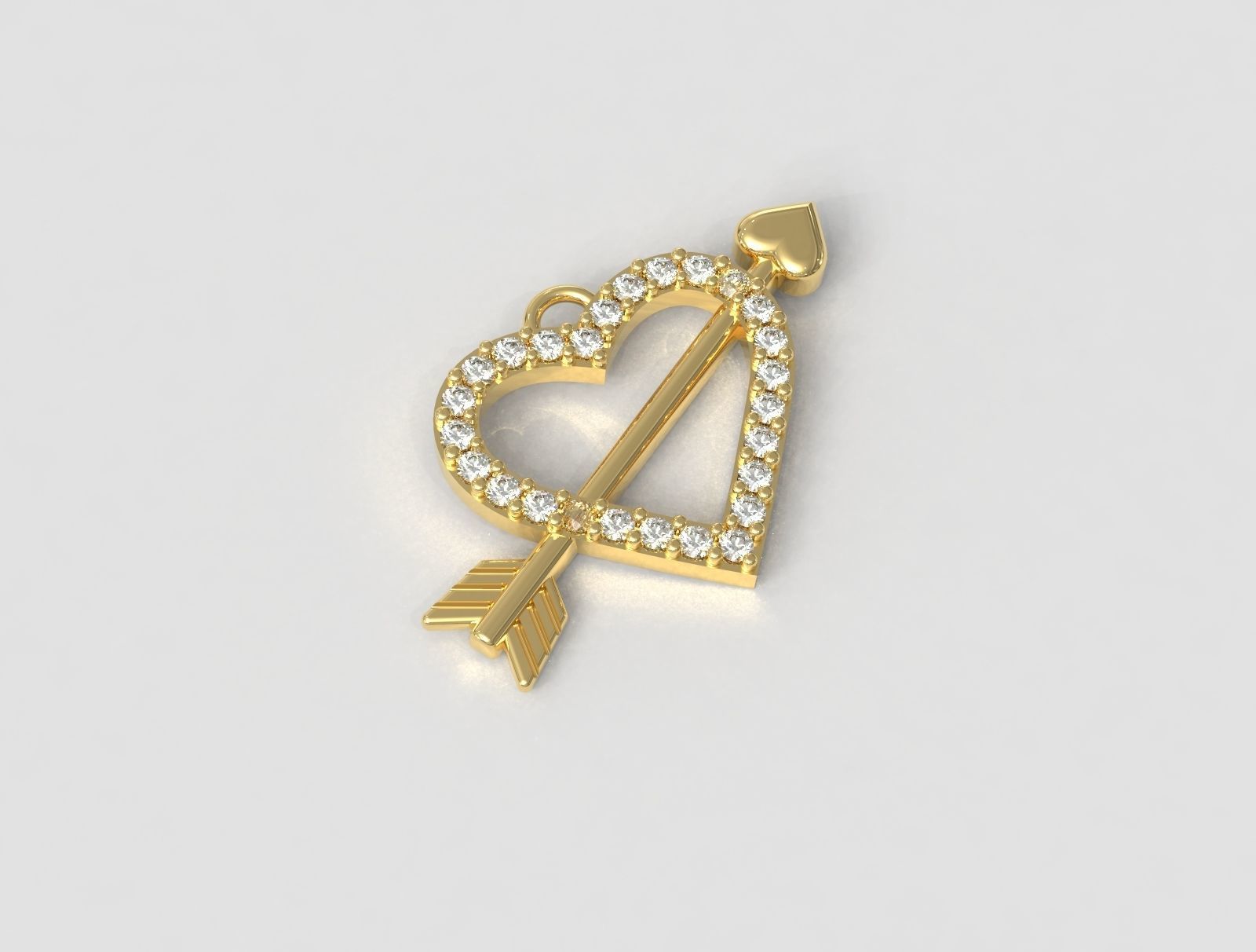 Diamond Heart Arrow 3D print model_2