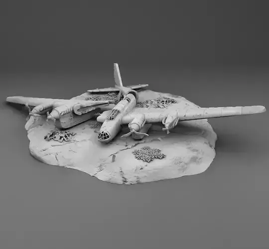 Soviet plane Pe-8 Broken 3D print model