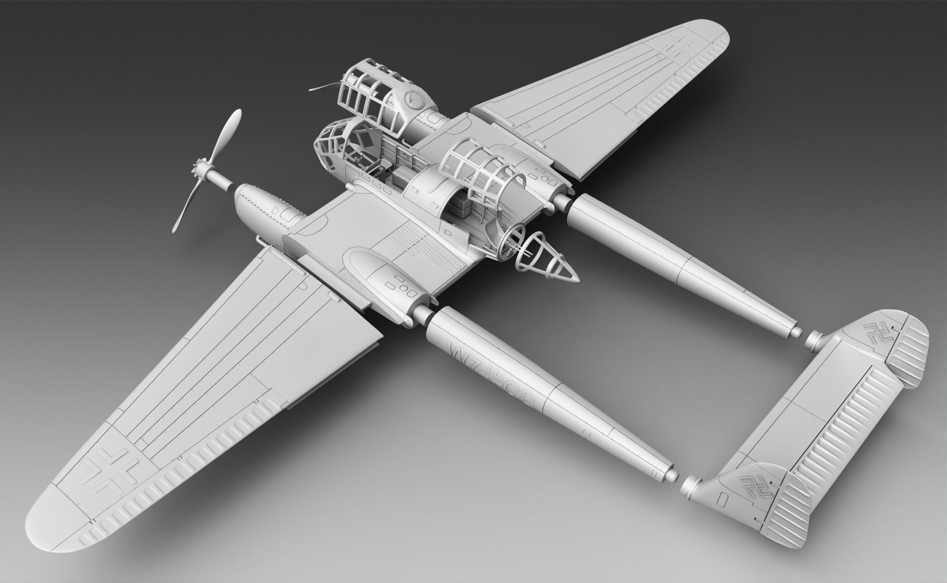 Soviet plane Yak-2 plane on skis 3D print model_3