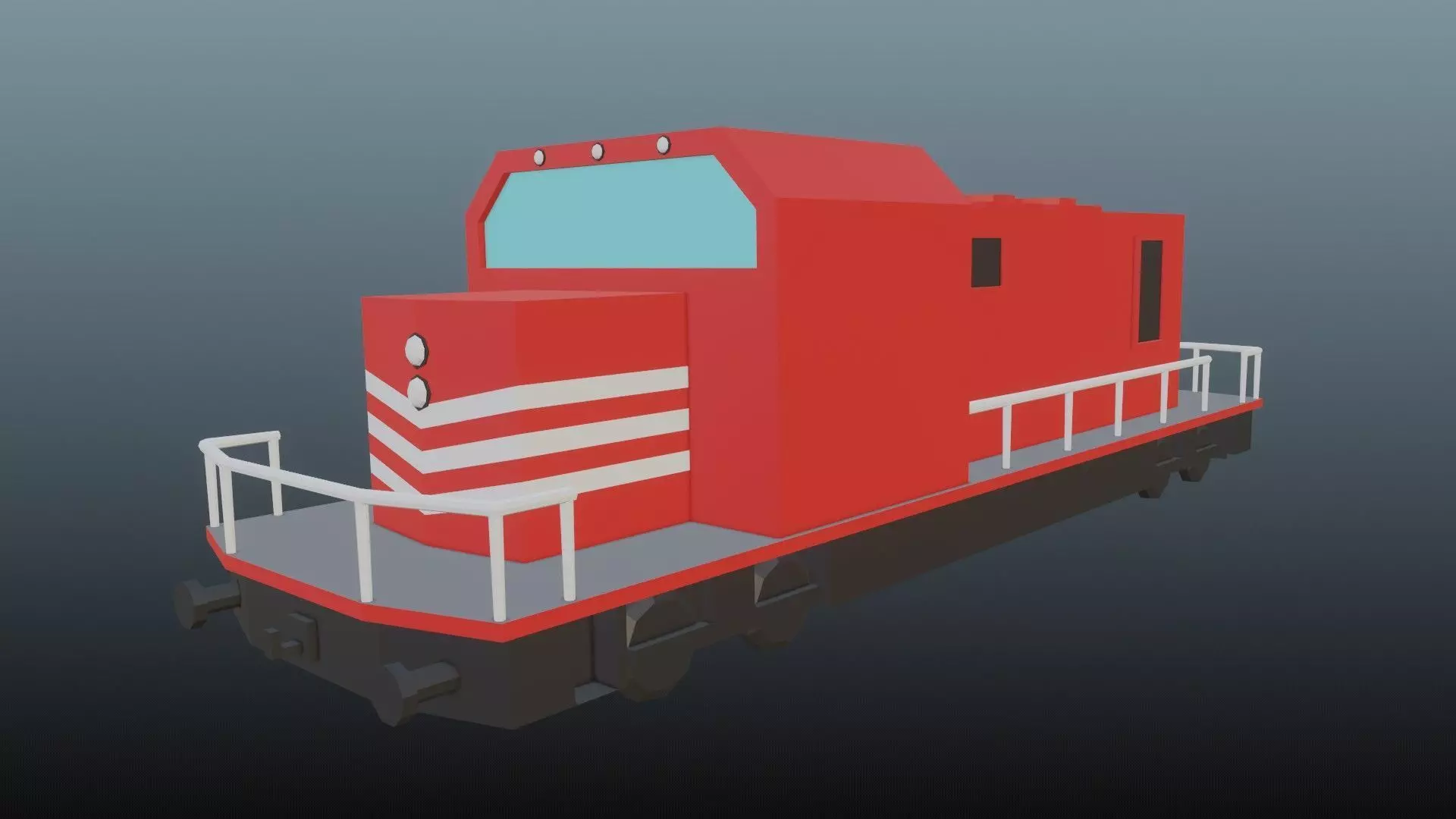 Lowpoly Train car Free low-poly 3D model