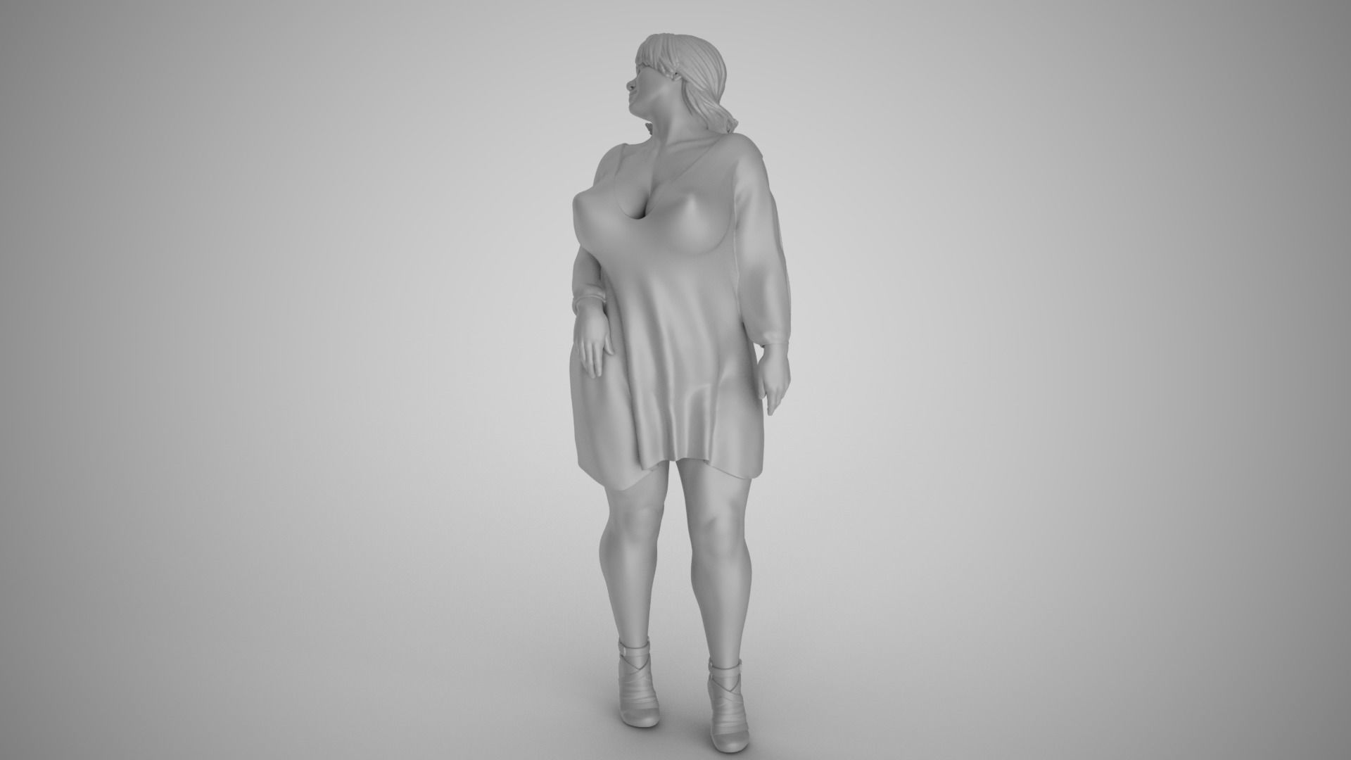 Reckless Heavy Woman 3D print model_1
