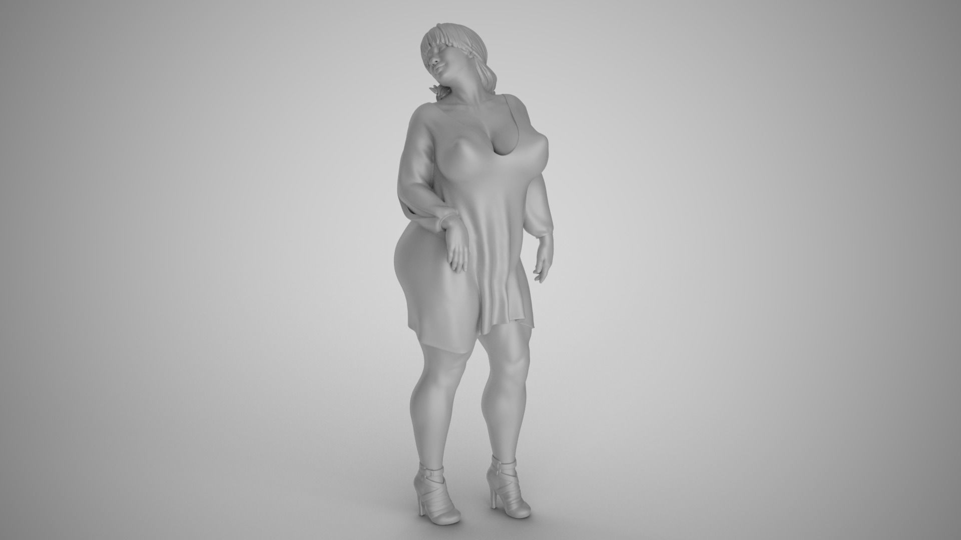 Reckless Heavy Woman 3D print model_2