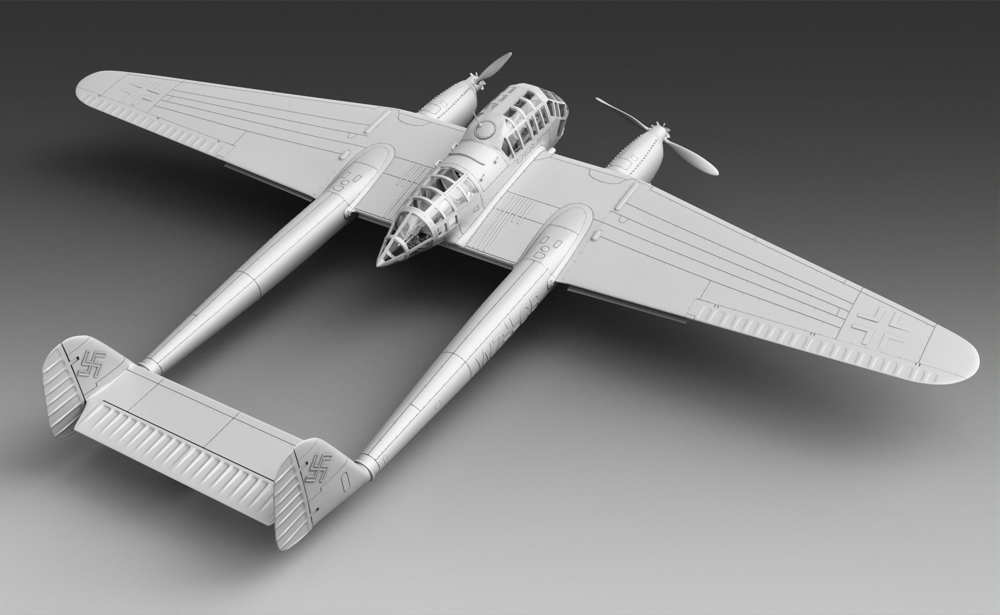 German plane F-189 3D print model_1