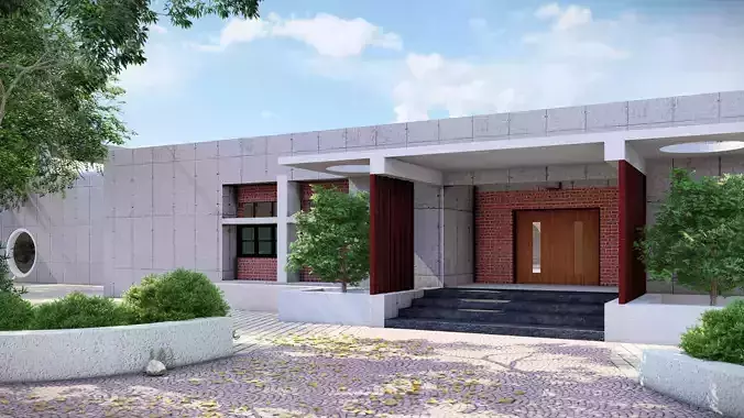 UNIVERSITY CAMPUS SKETCHUP MODEL Low-poly 3D model