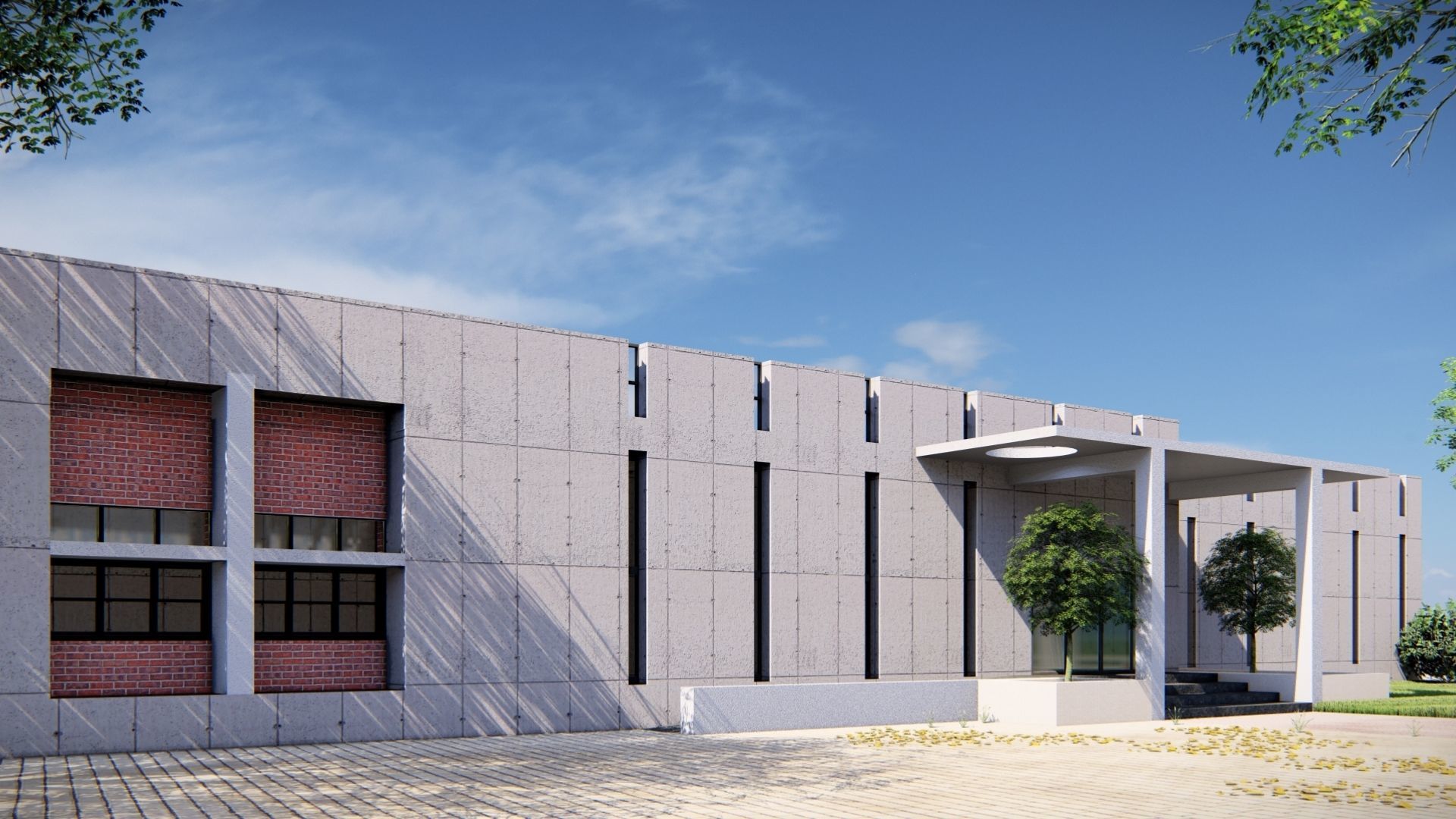 UNIVERSITY CAMPUS SKETCHUP MODEL Low-poly 3D model_18