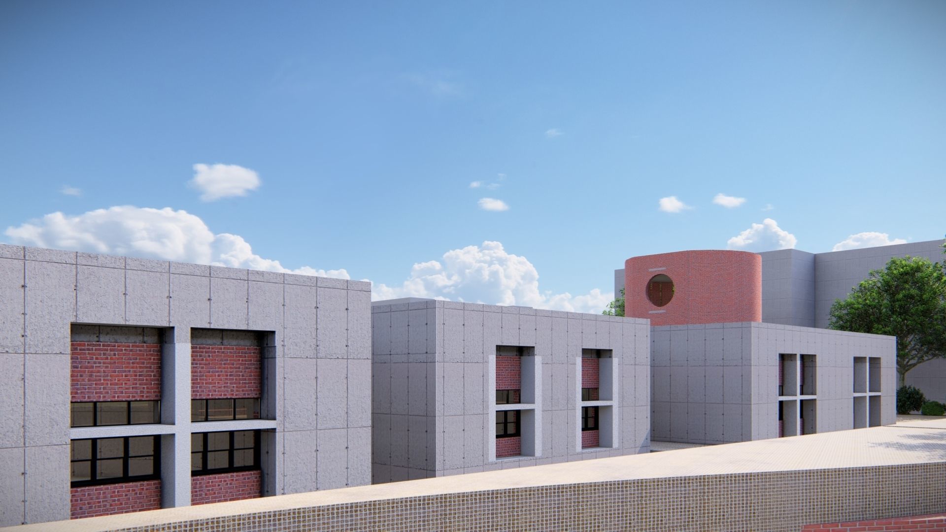 UNIVERSITY CAMPUS SKETCHUP MODEL Low-poly 3D model_15