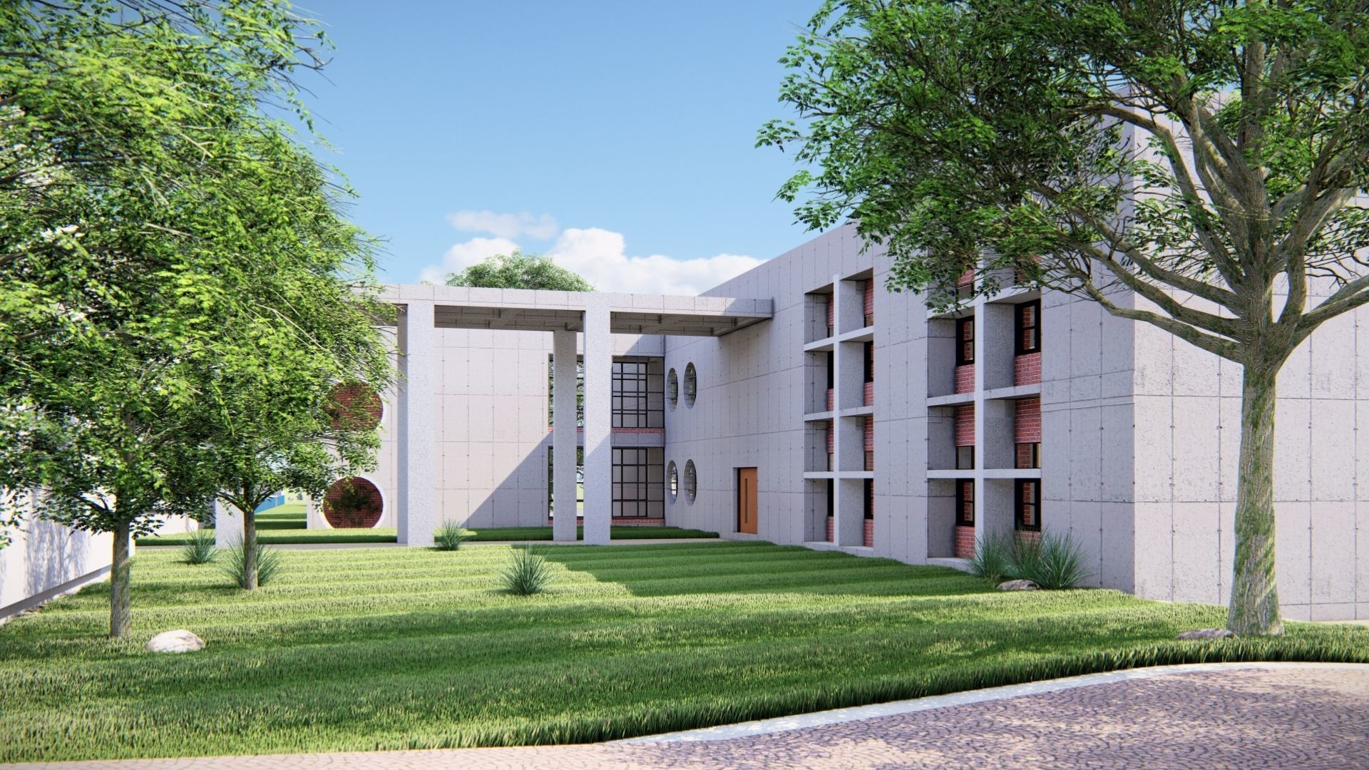 UNIVERSITY CAMPUS SKETCHUP MODEL Low-poly 3D model_7