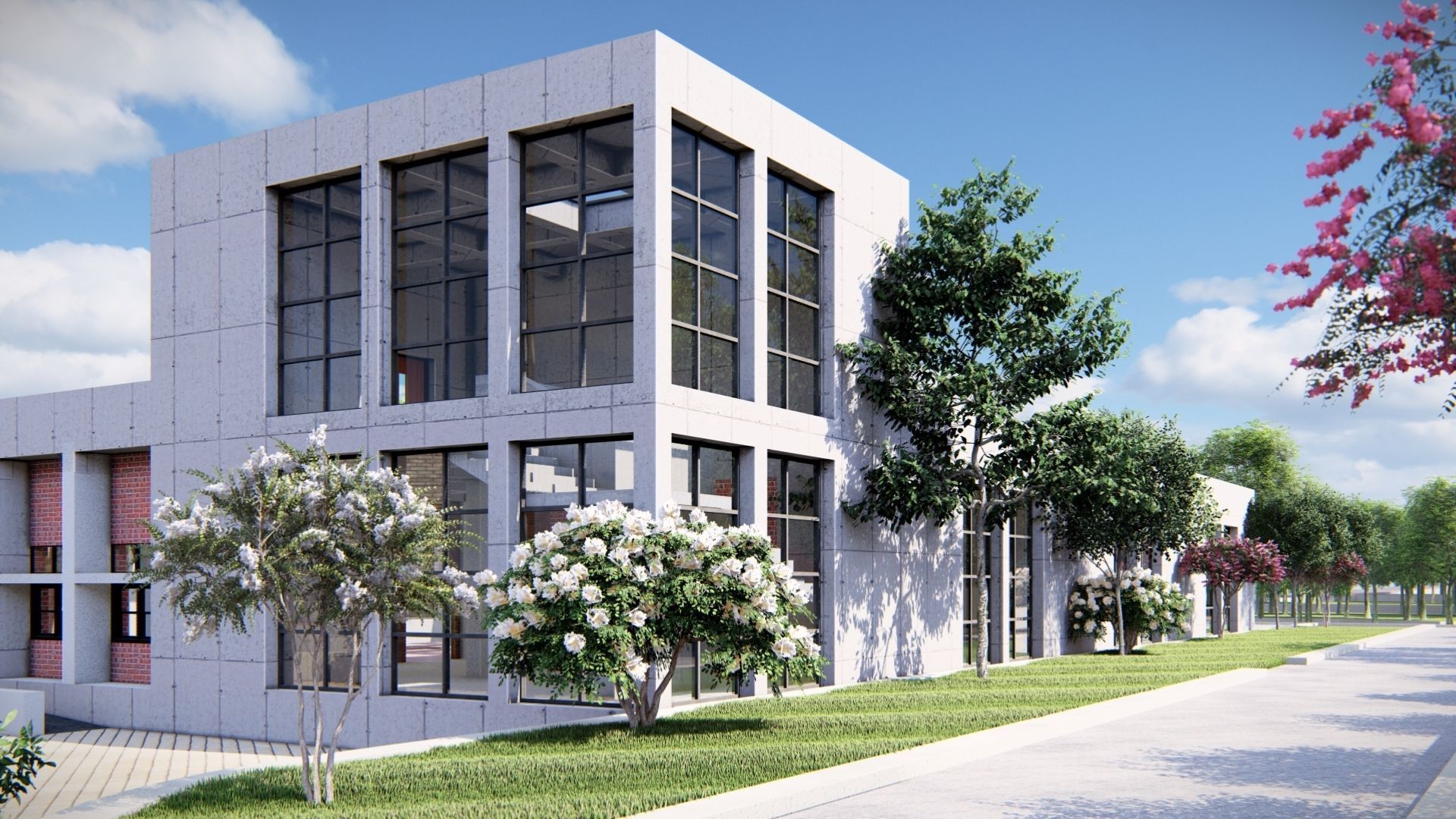 UNIVERSITY CAMPUS SKETCHUP MODEL Low-poly 3D model_2