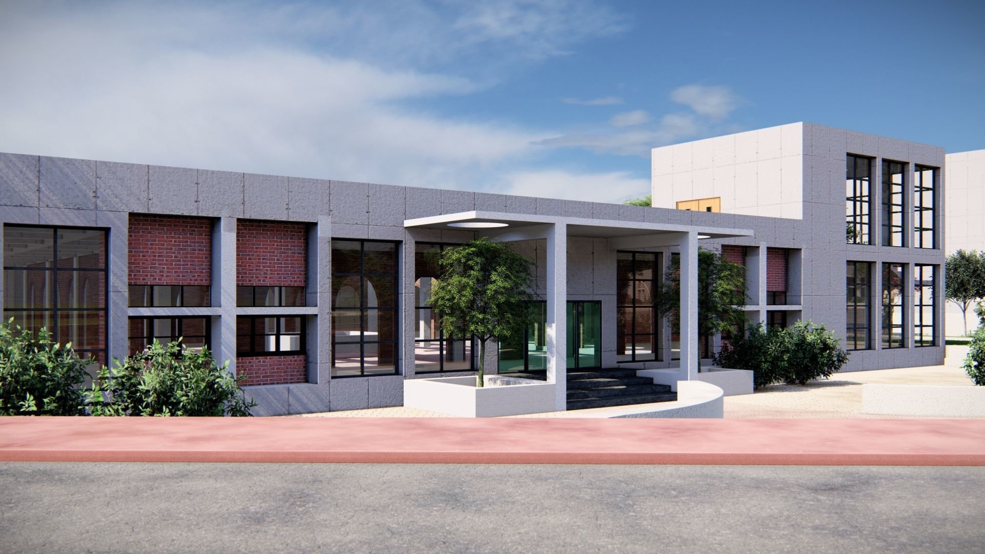 UNIVERSITY CAMPUS SKETCHUP MODEL Low-poly 3D model_3