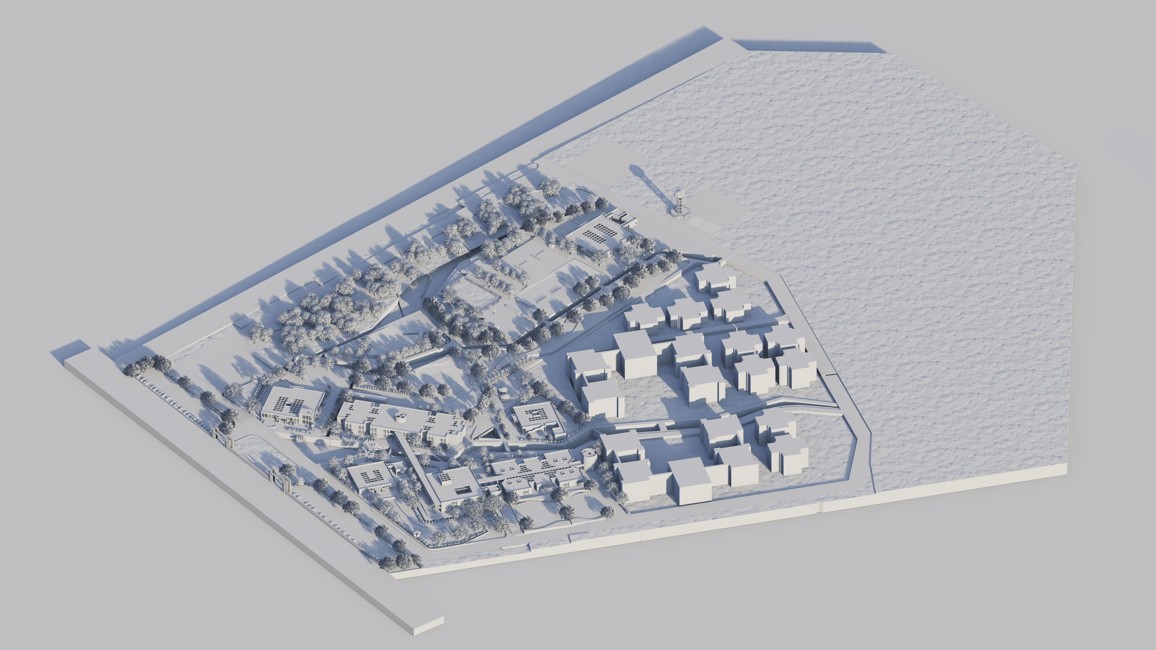 UNIVERSITY CAMPUS SKETCHUP MODEL Low-poly 3D model_25