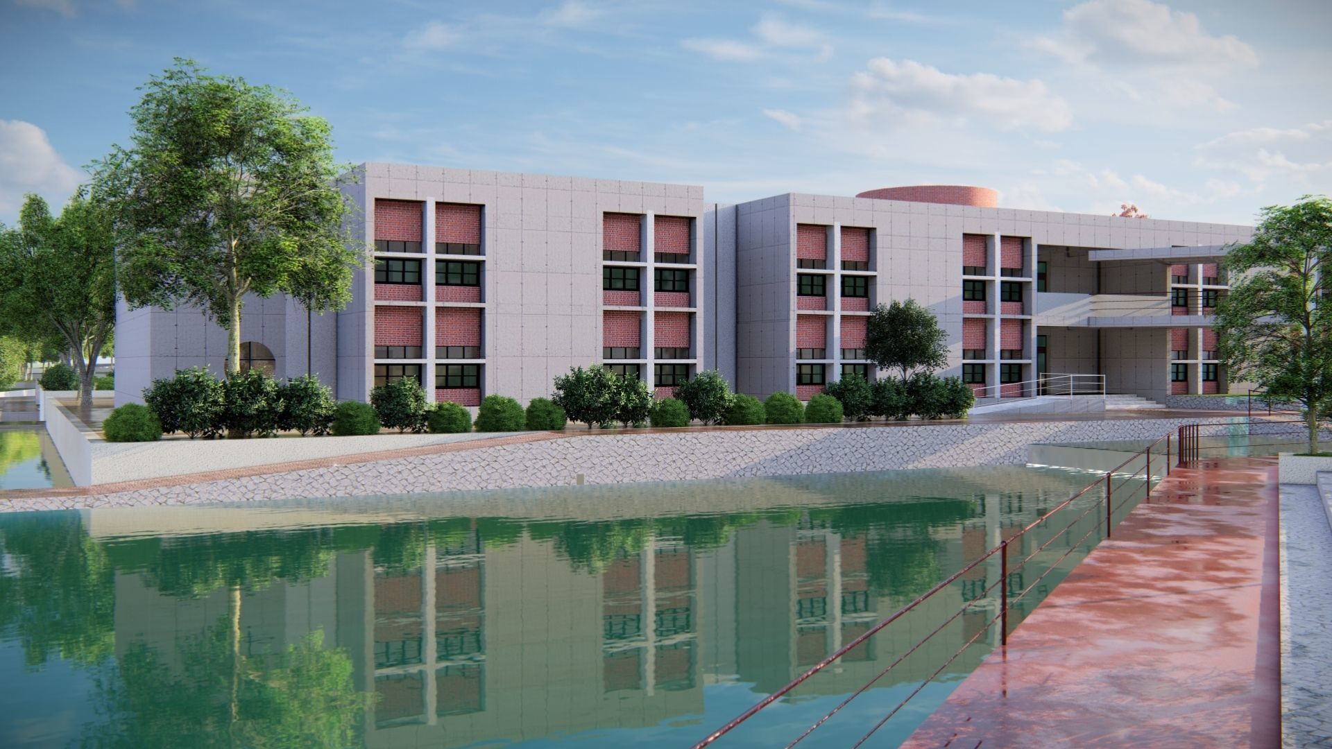 UNIVERSITY CAMPUS SKETCHUP MODEL Low-poly 3D model_27