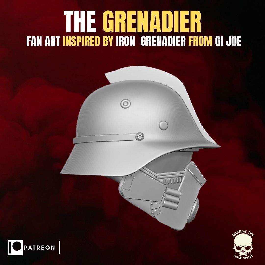 The Grenadier fan art heads for action figures 3D print model_2