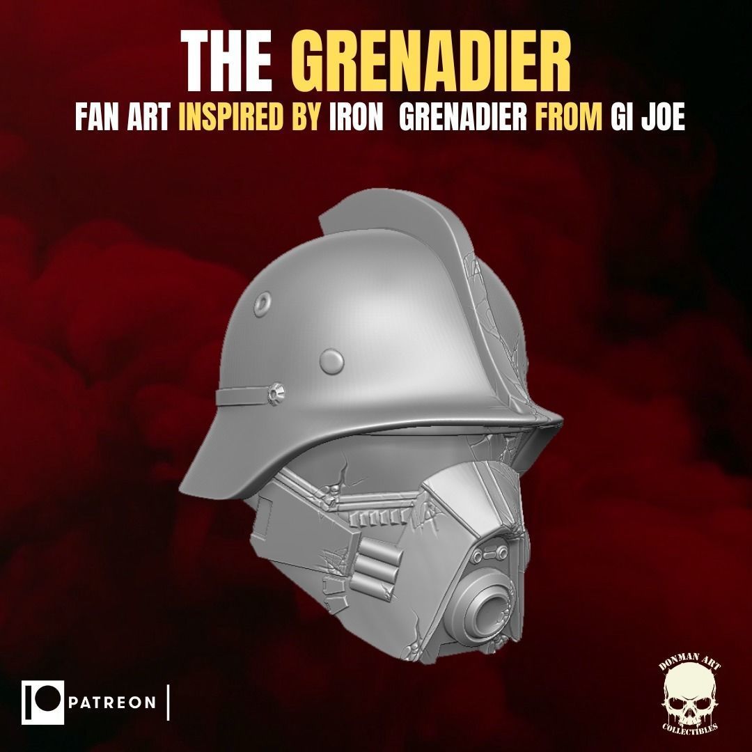 The Grenadier fan art heads for action figures 3D print model_3