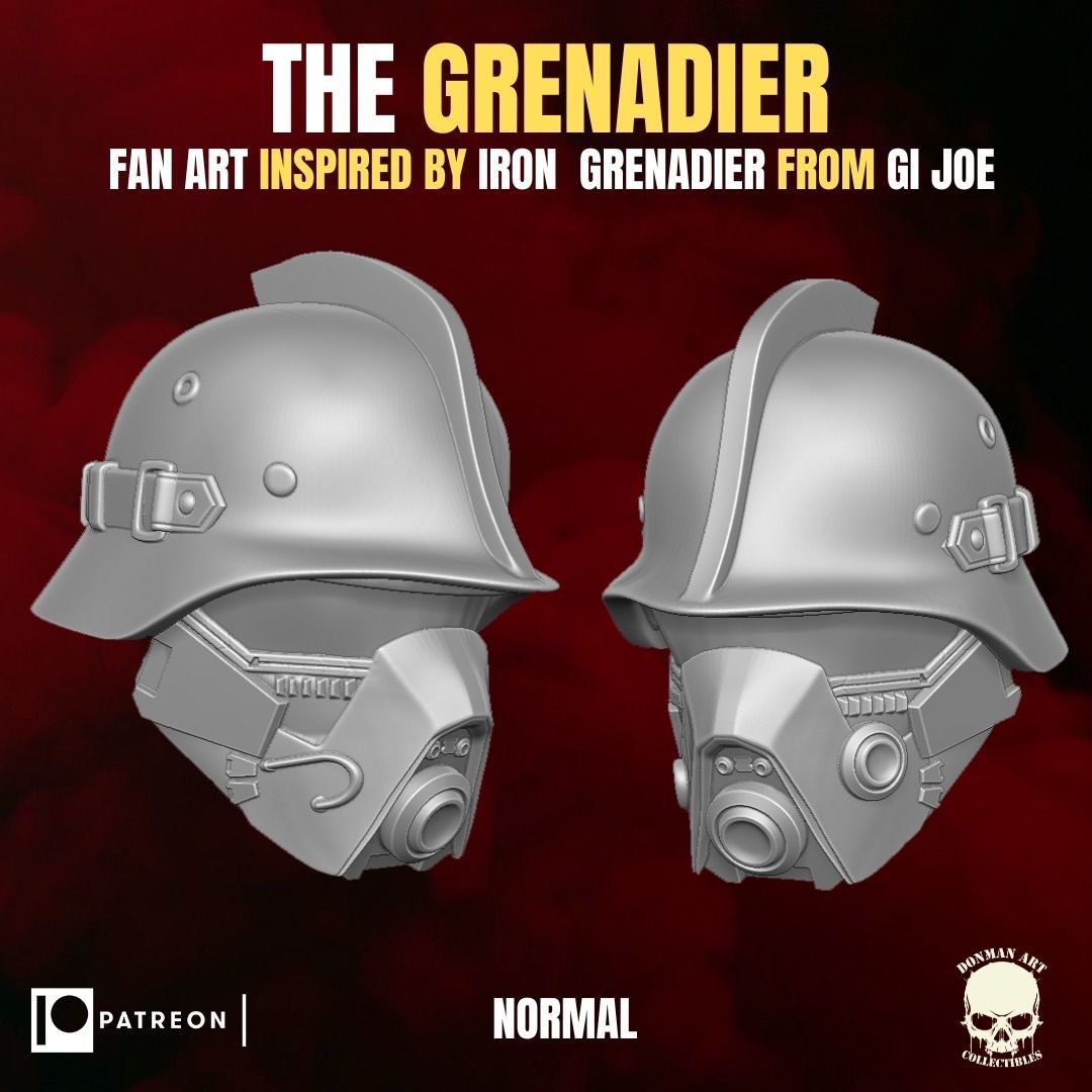 The Grenadier fan art heads for action figures 3D print model_7