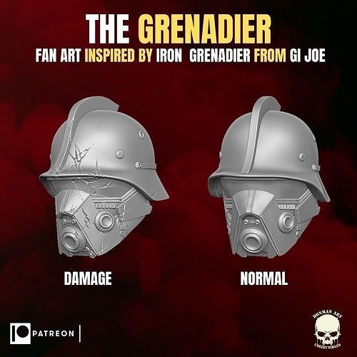 The Grenadier fan art heads for action figures 3D print model