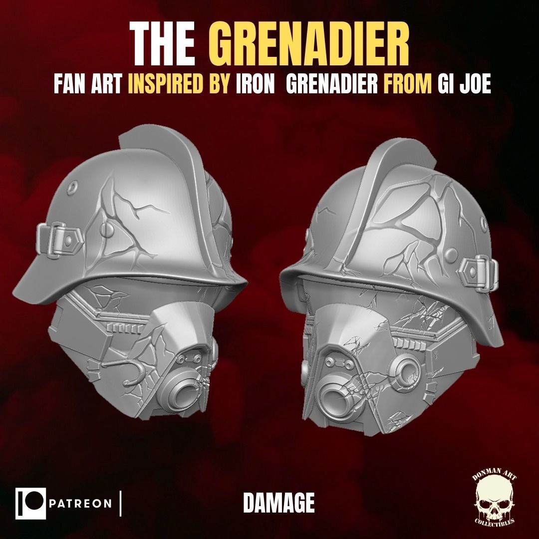 The Grenadier fan art heads for action figures 3D print model_8