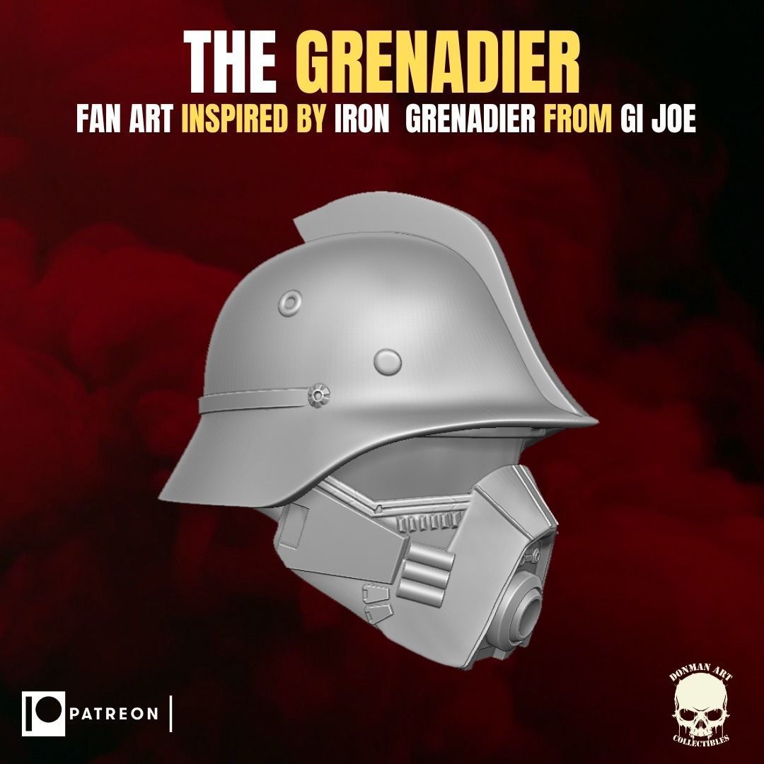 The Grenadier fan art heads for action figures 3D print model_1
