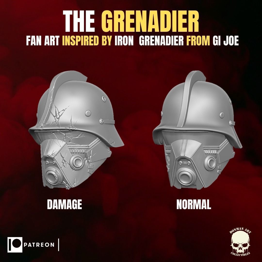 The Grenadier fan art heads for action figures 3D print model_17