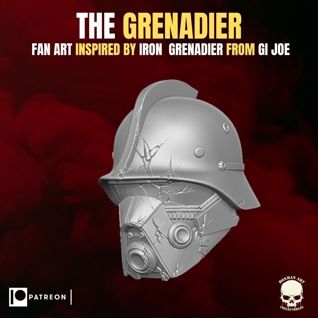 The Grenadier fan art heads for action figures 3D print model_5