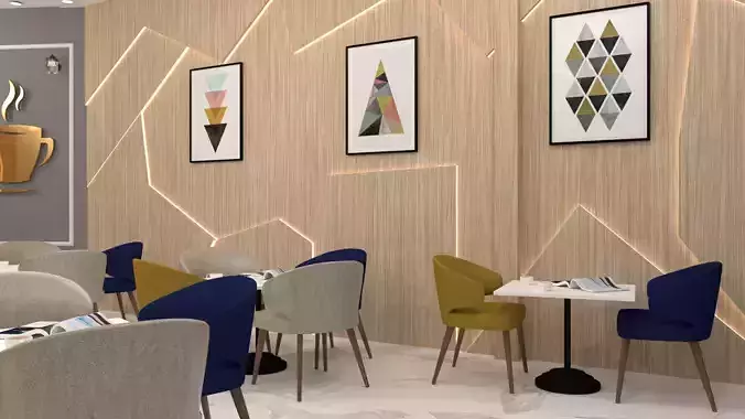 Model decor mur coffee 3D modern 3D print model