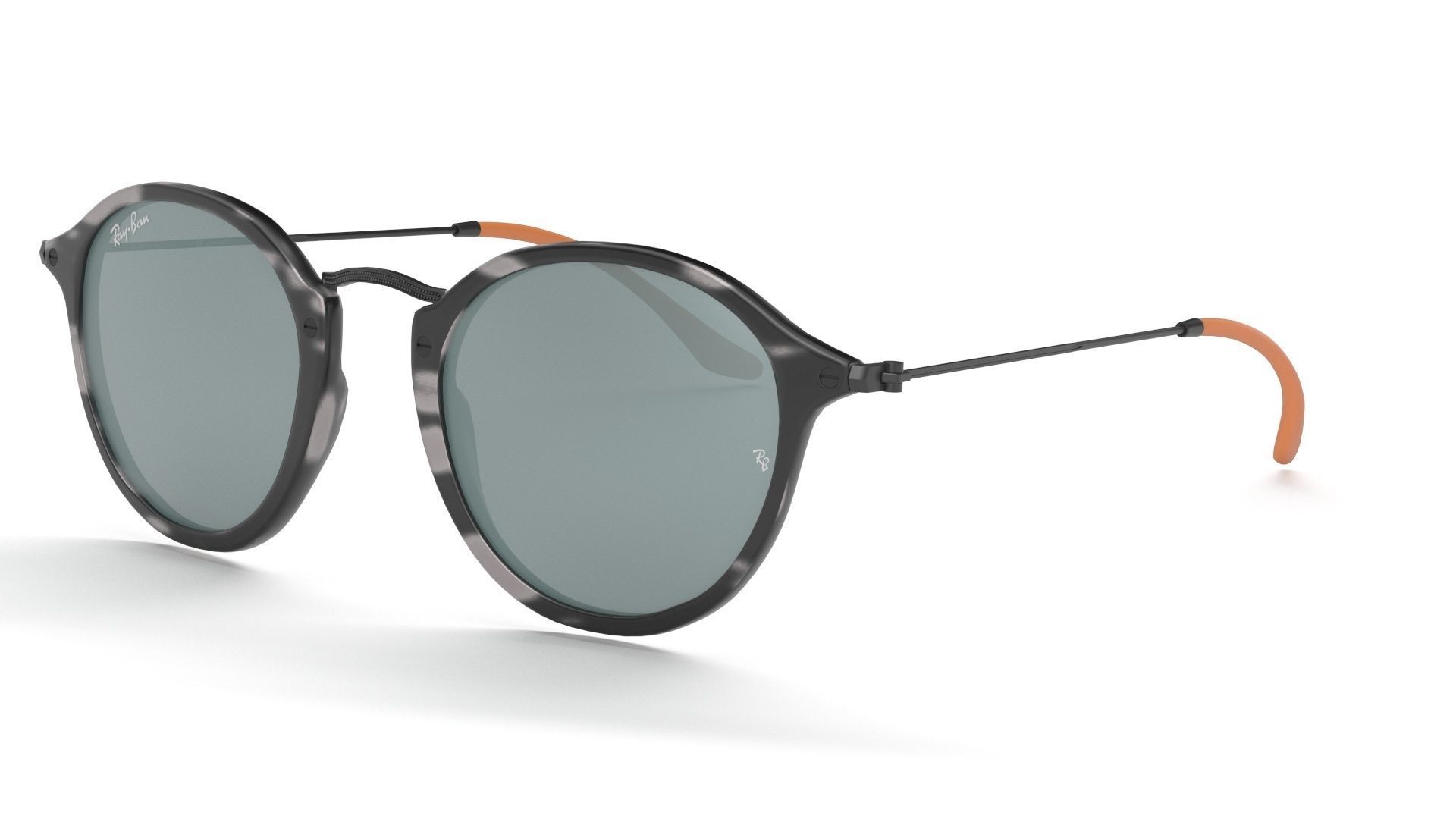 Sunglass Ray Ban Round Fleck Pop Polarized Grey Classic Tortoise 3D model_29