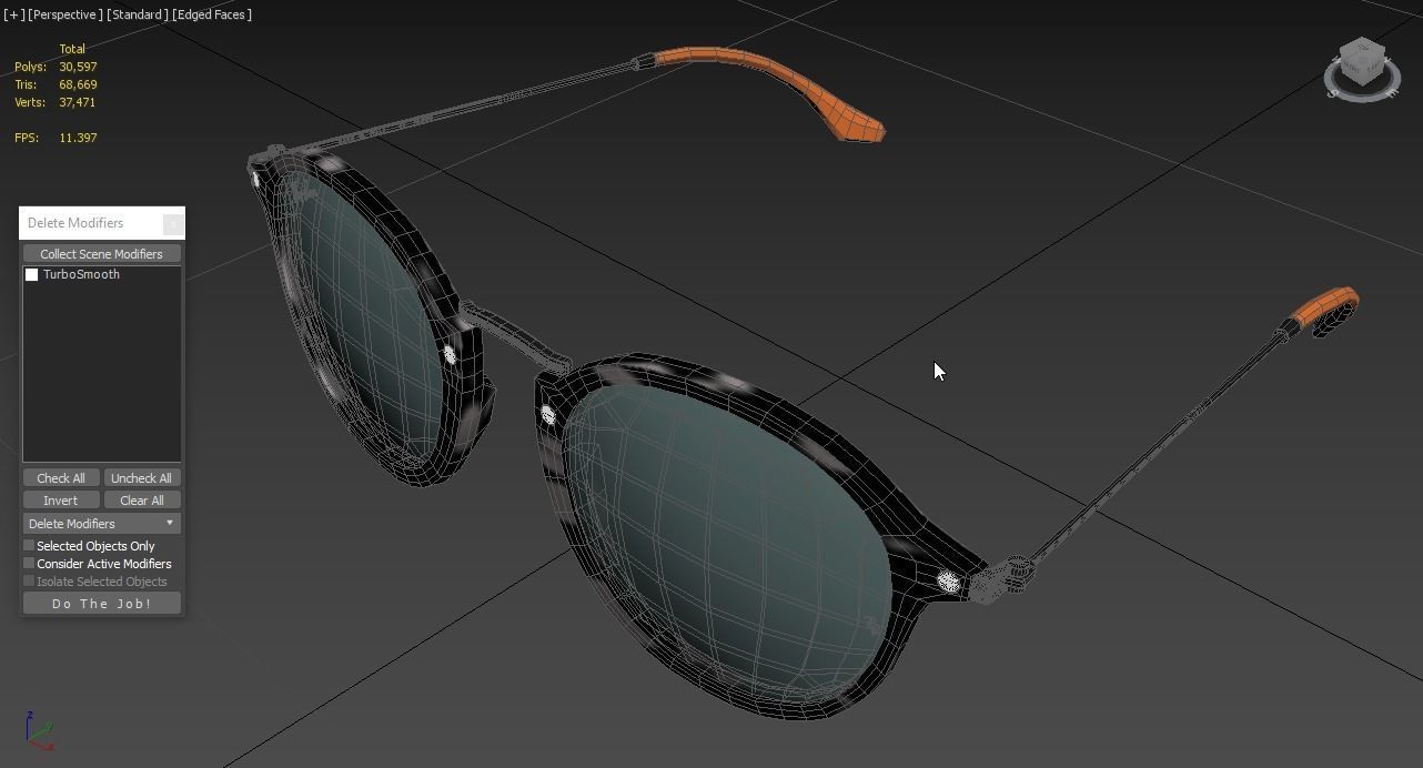 Sunglass Ray Ban Round Fleck Pop Polarized Grey Classic Tortoise 3D model_4