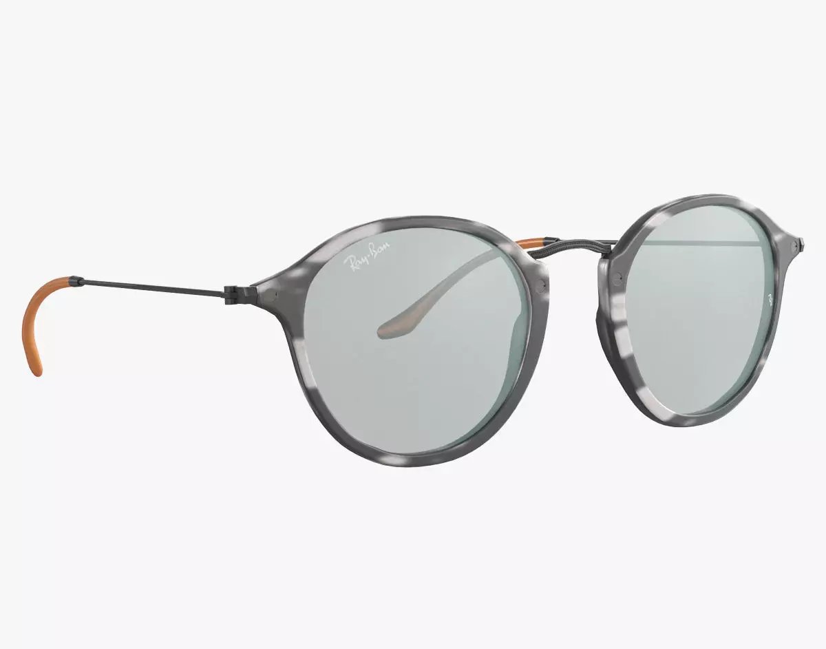Sunglass Ray Ban Round Fleck Pop Polarized Grey Classic Tortoise 3D model_0