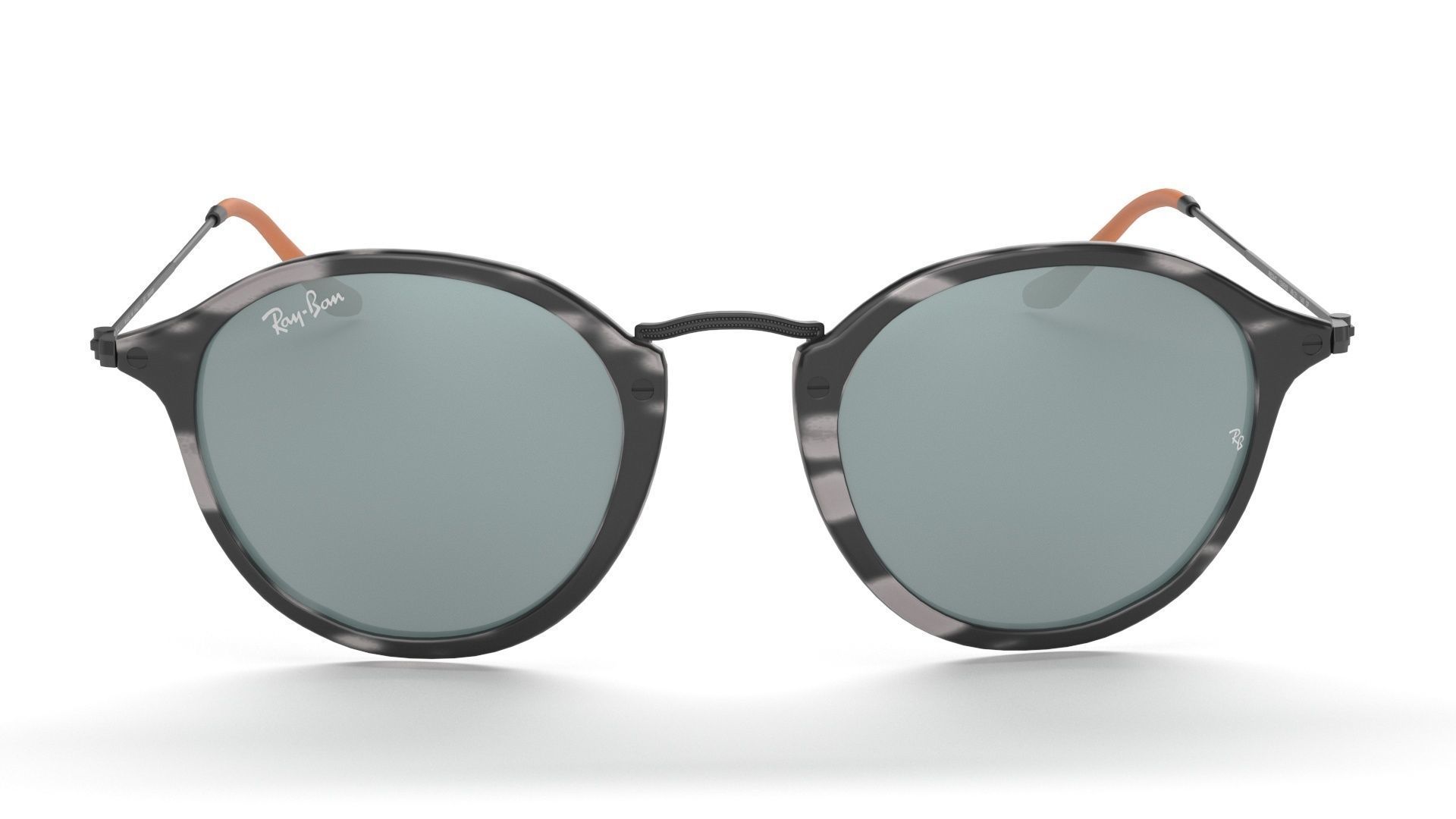 Sunglass Ray Ban Round Fleck Pop Polarized Grey Classic Tortoise 3D model_12