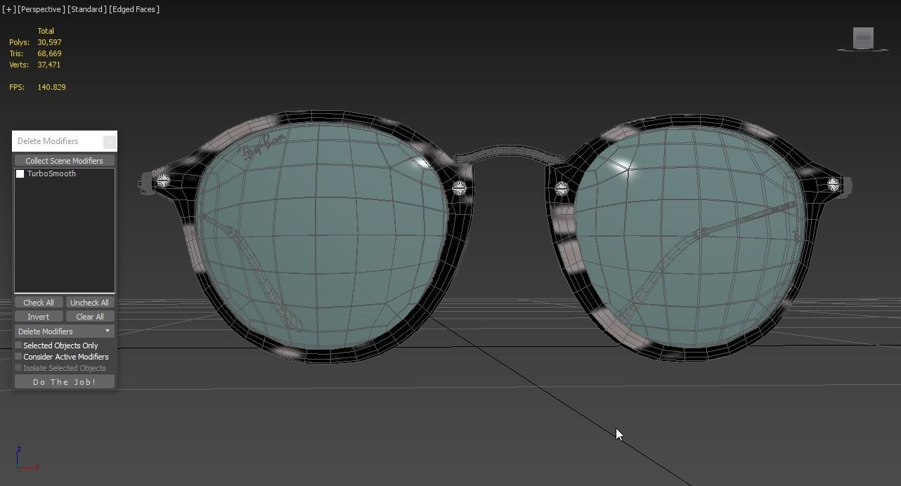 Sunglass Ray Ban Round Fleck Pop Polarized Grey Classic Tortoise 3D model_3