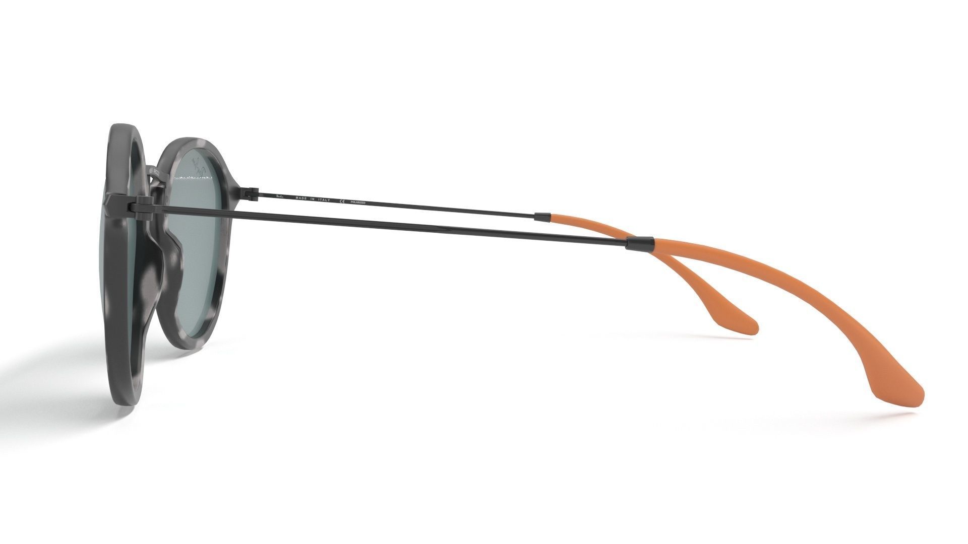 Sunglass Ray Ban Round Fleck Pop Polarized Grey Classic Tortoise 3D model_8