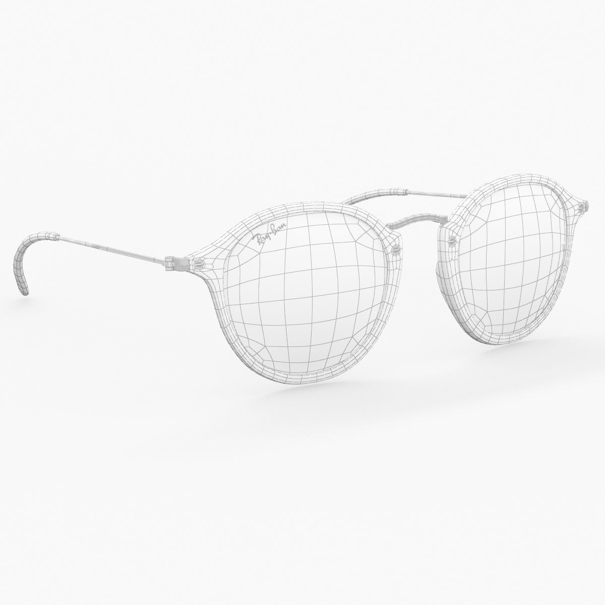 Sunglass Ray Ban Round Fleck Pop Polarized Grey Classic Tortoise 3D model_33