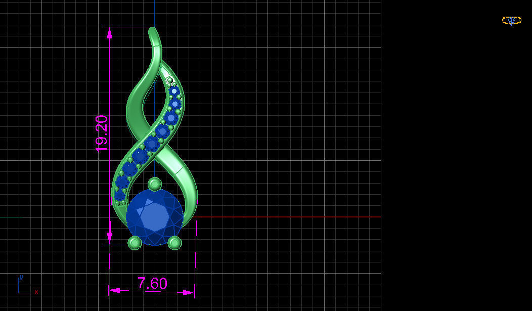 swirl pendant 3D print model_3