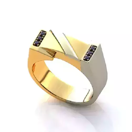  stylish mens ring made of two metals 449