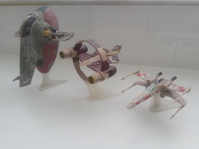 Jazwares Star Wars Micro Galaxy Squadron Flight Display Stands 3D Model Collection