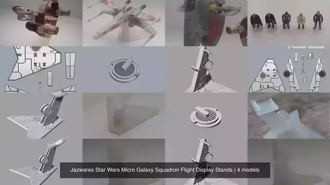 Jazwares Star Wars Micro Galaxy Squadron Flight Display Stands