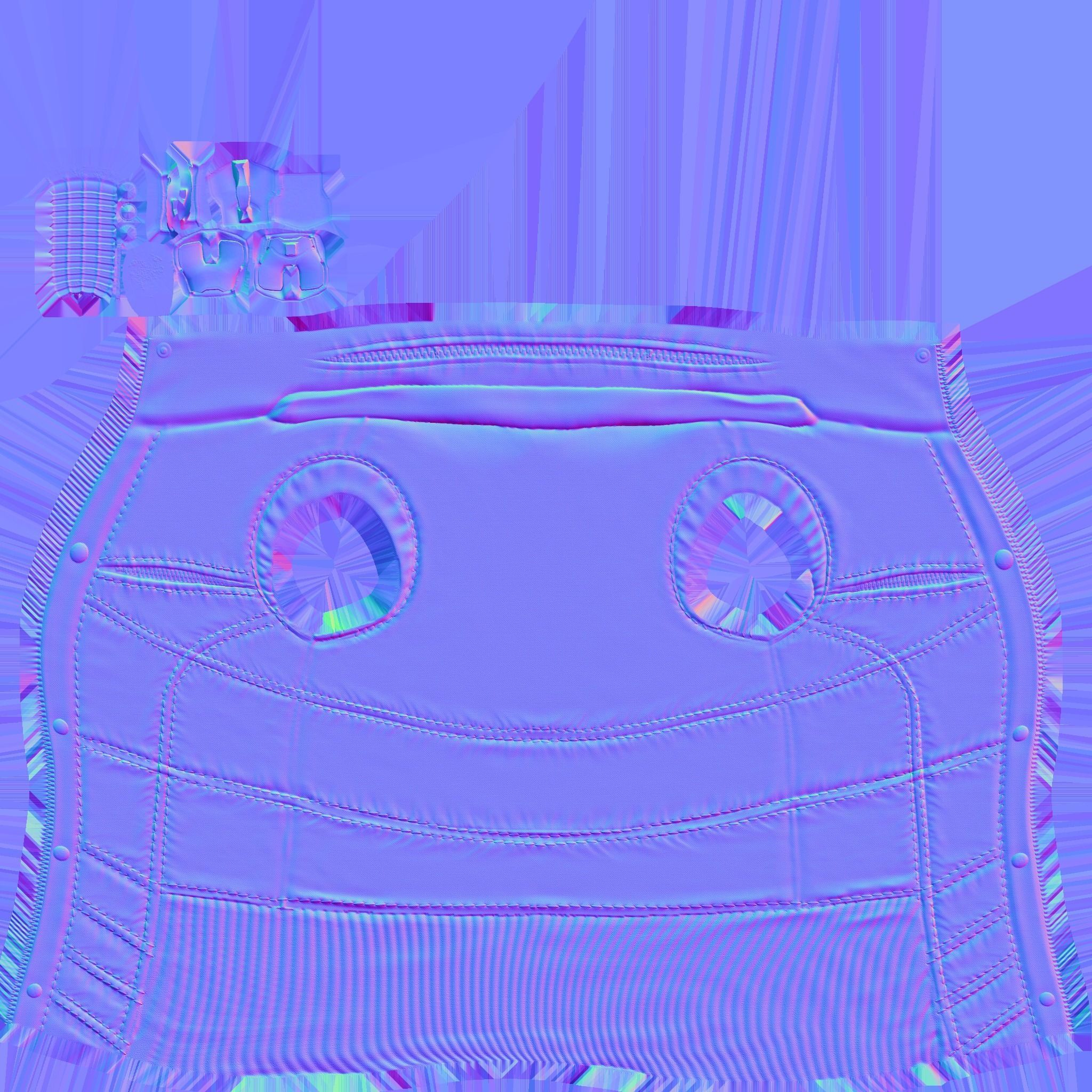 Female Army Green Urban Vest Low-poly 3D model_10