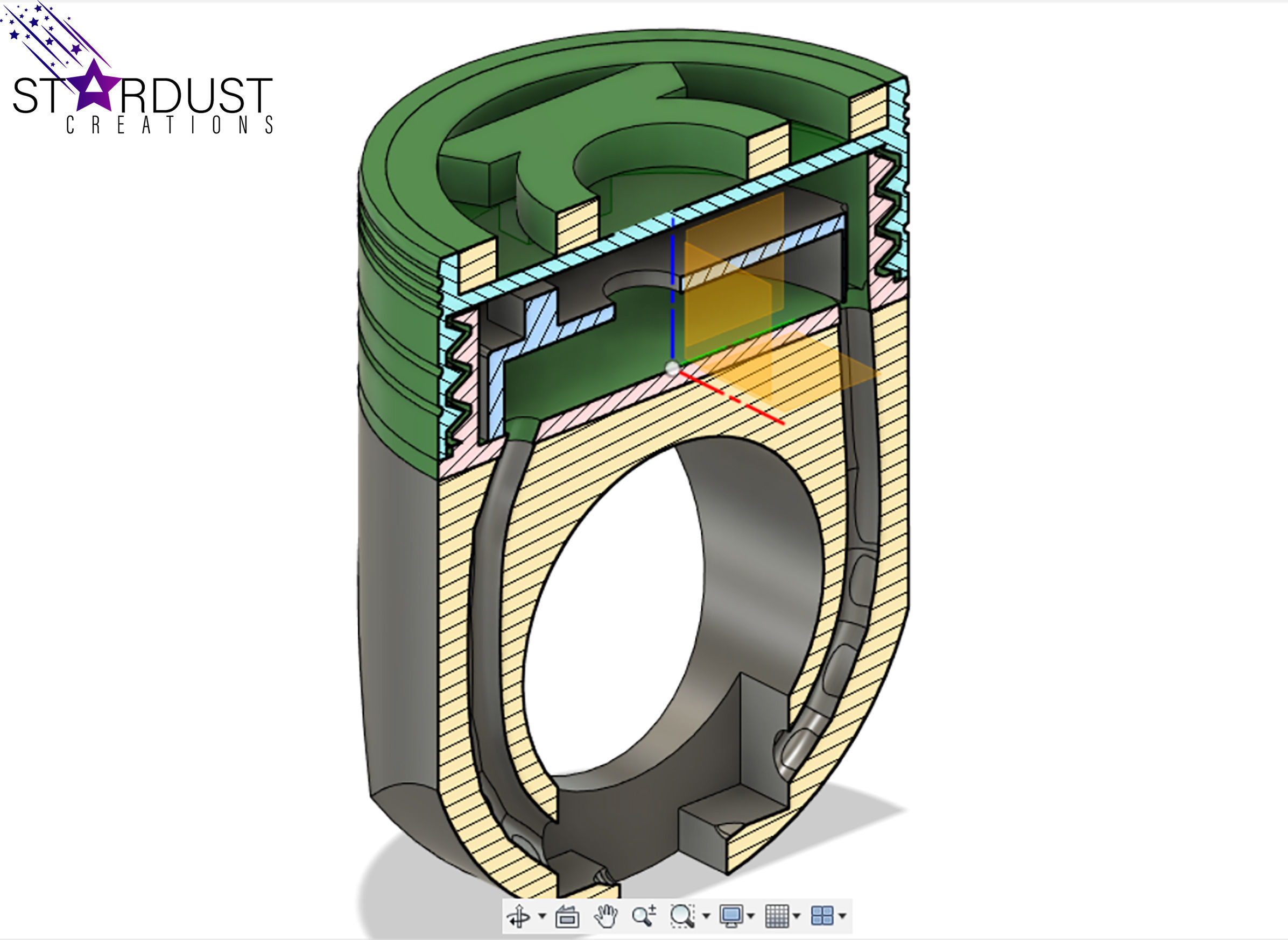 Green Lantern Ring with LED light 3D print model_10
