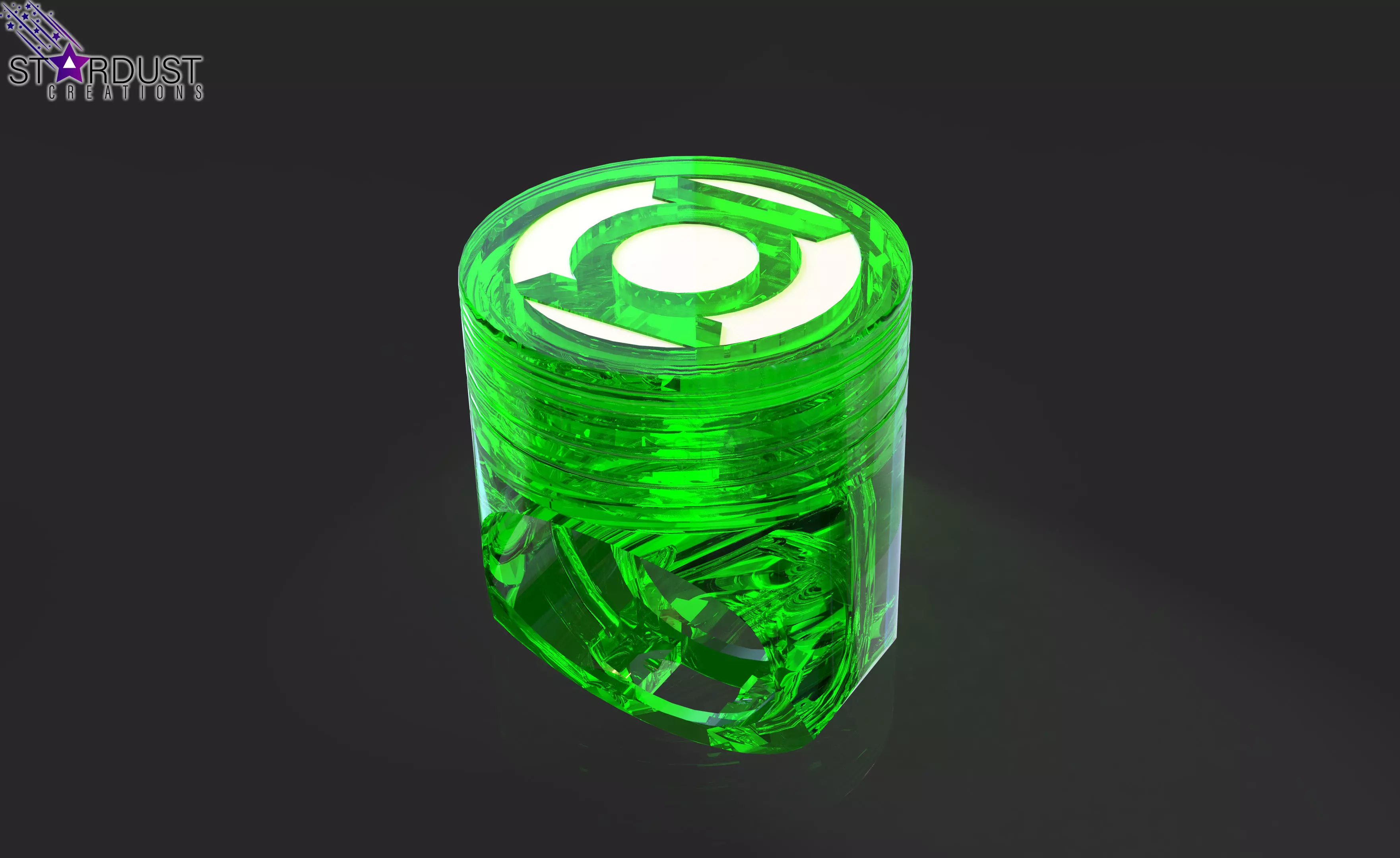 Green Lantern Ring with LED light 3D print model_0