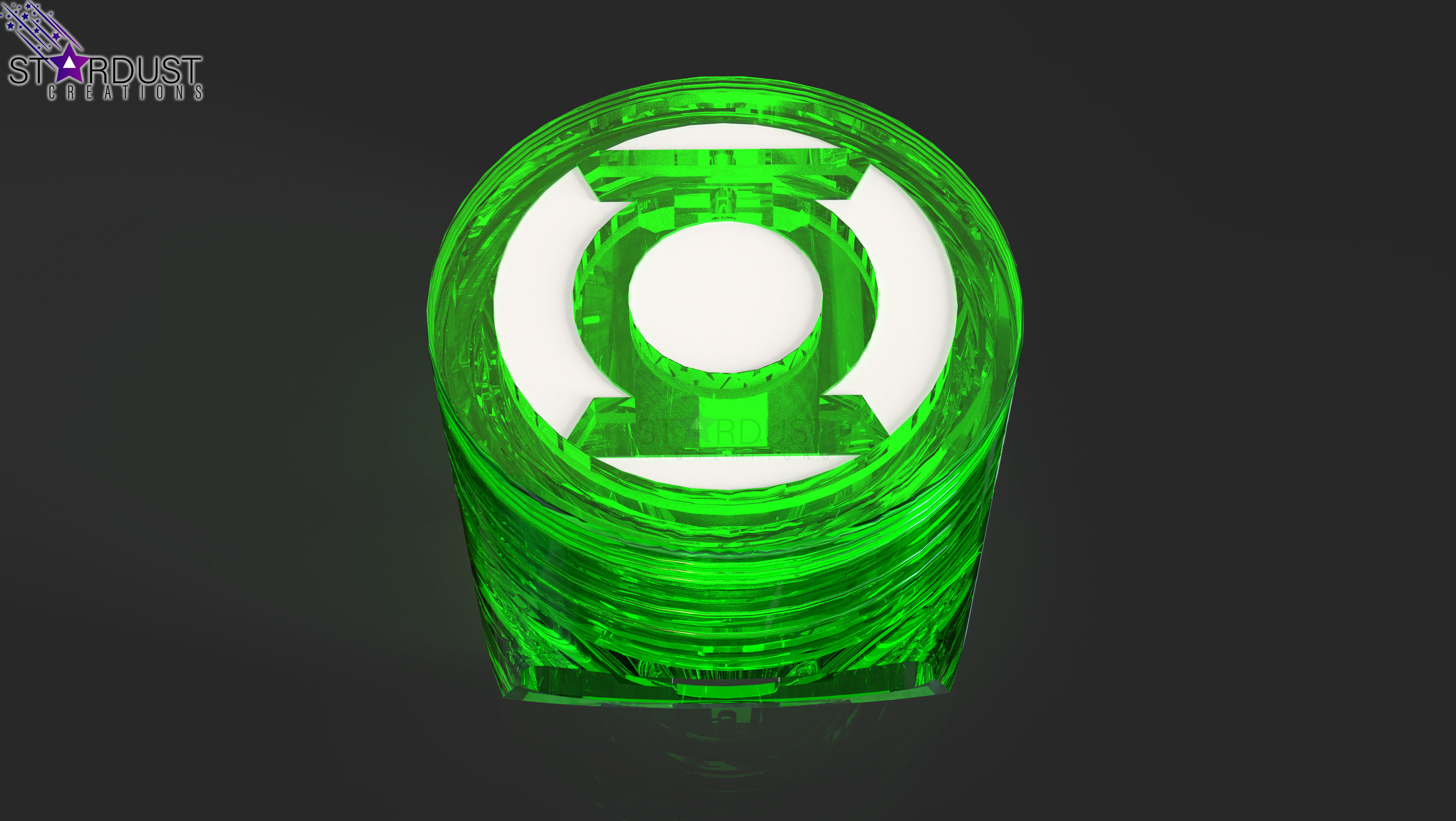 Green Lantern Ring with LED light 3D print model_1