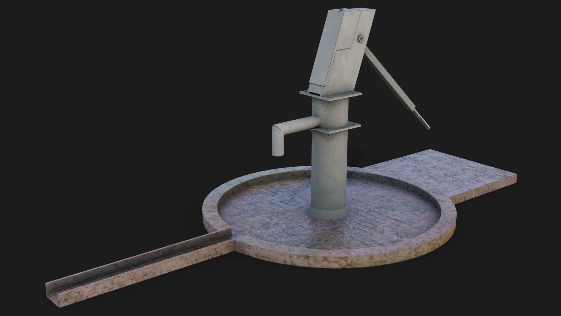 Water stream pump Low-poly 3D model - GameReady Low-poly 3D model_1