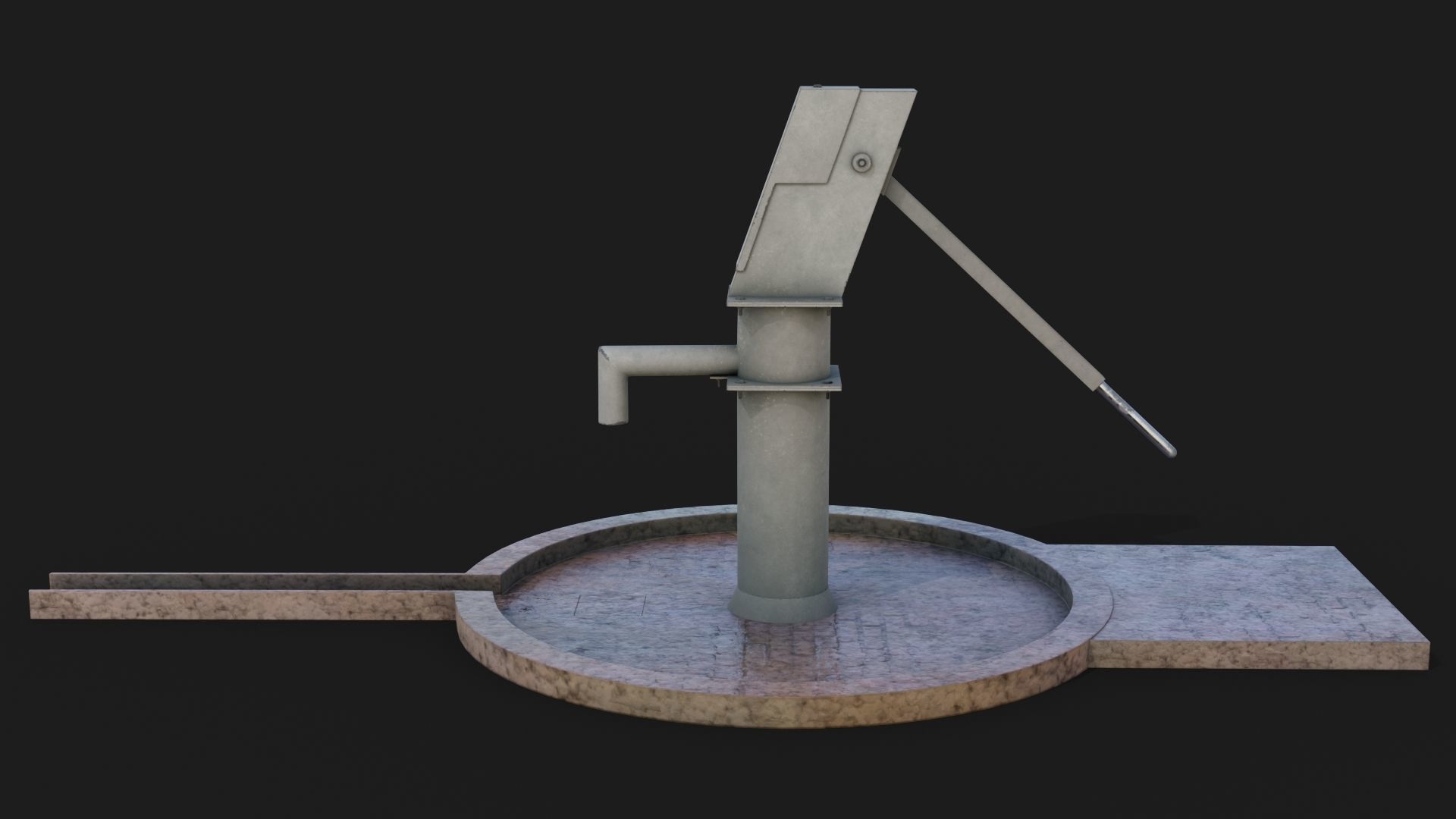 Water stream pump Low-poly 3D model - GameReady Low-poly 3D model_5