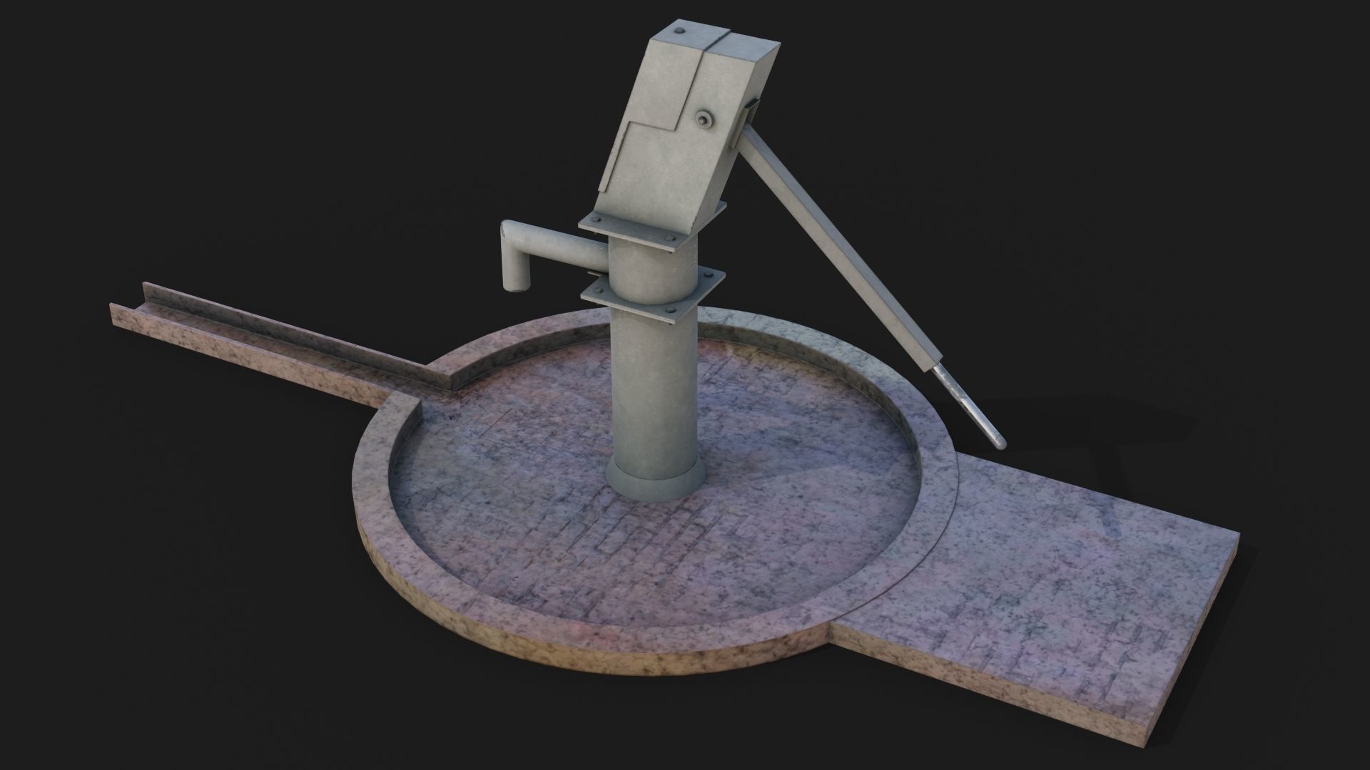 Water stream pump Low-poly 3D model - GameReady Low-poly 3D model_2