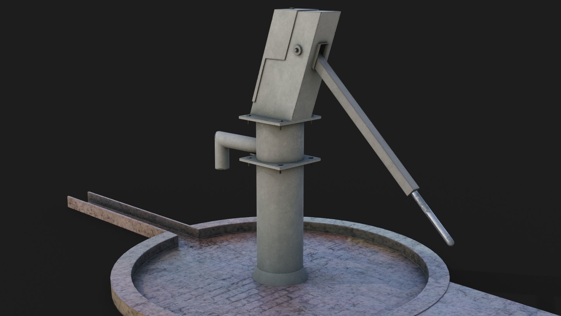 Water stream pump Low-poly 3D model - GameReady Low-poly 3D model_4