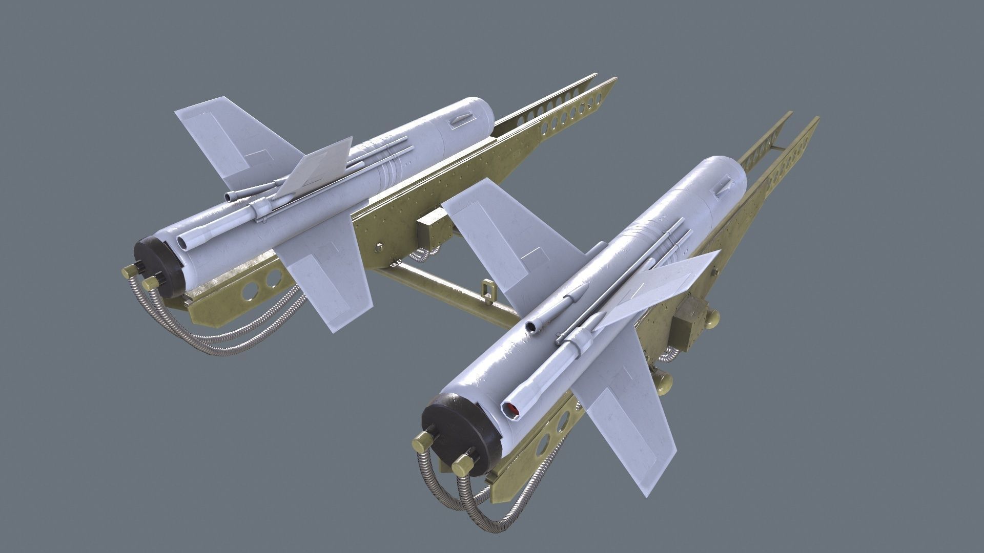 2k8 Falanga Rocket Launcher Low-poly 3D model_4